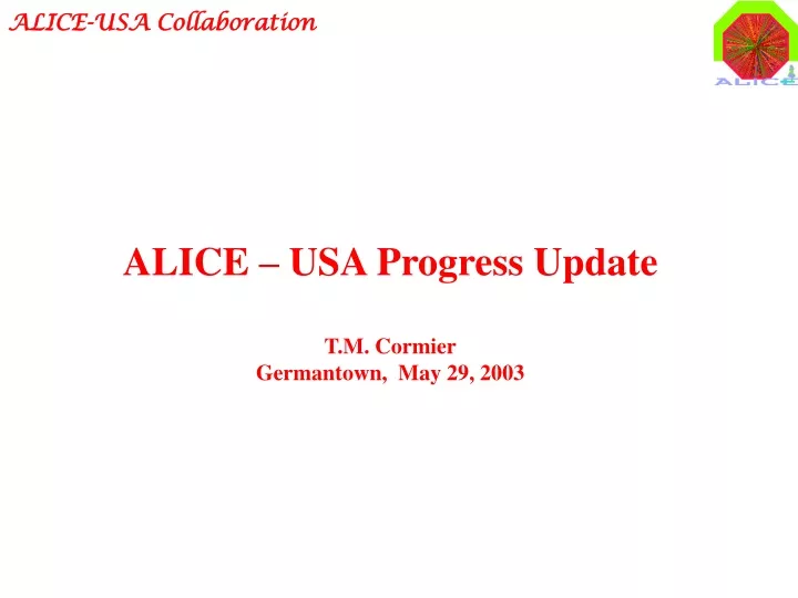 alice usa progress update t m cormier germantown