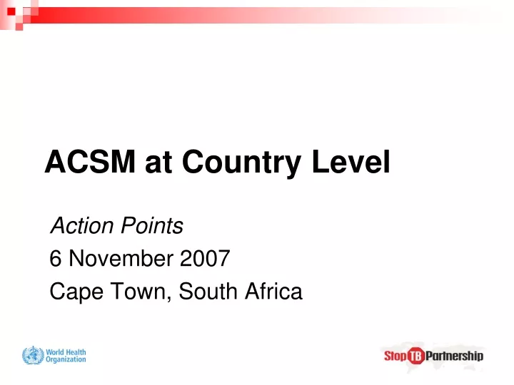 acsm at country level