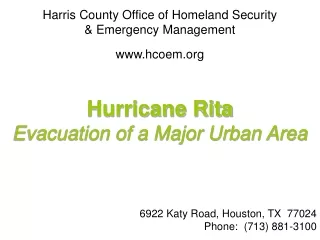Harris County Office of Homeland Security  &amp; Emergency Management hcoem
