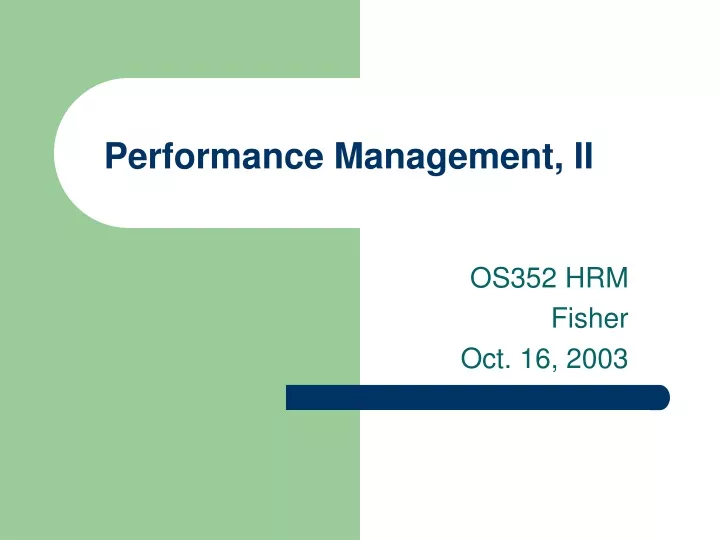 performance management ii