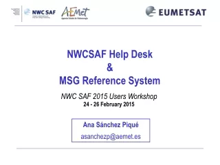 NWCSAF Help Desk  &amp; MSG Reference System