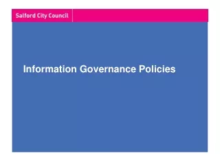 Information Governance Policies