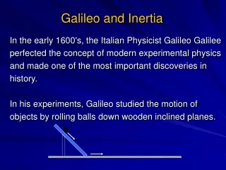 Galileo and Inertia