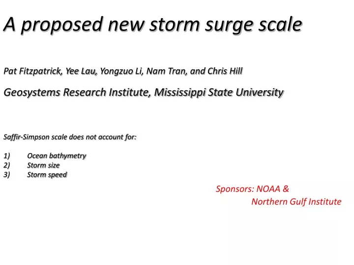a proposed new storm surge scale pat fitzpatrick