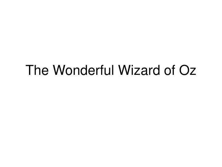 the wonderful wizard of oz