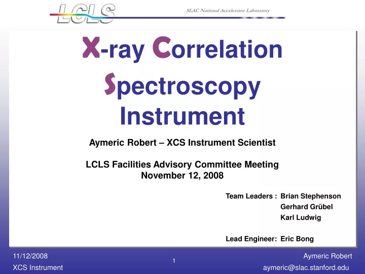 x ray c orrelation s pectroscopy instrument