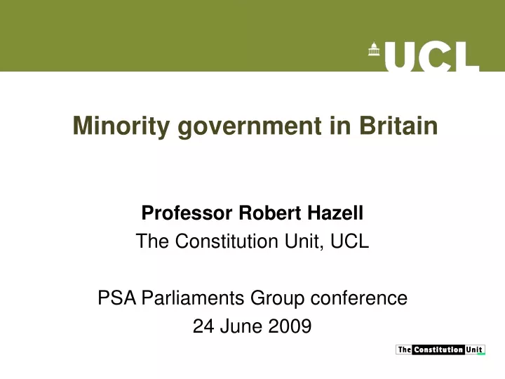minority government in britain
