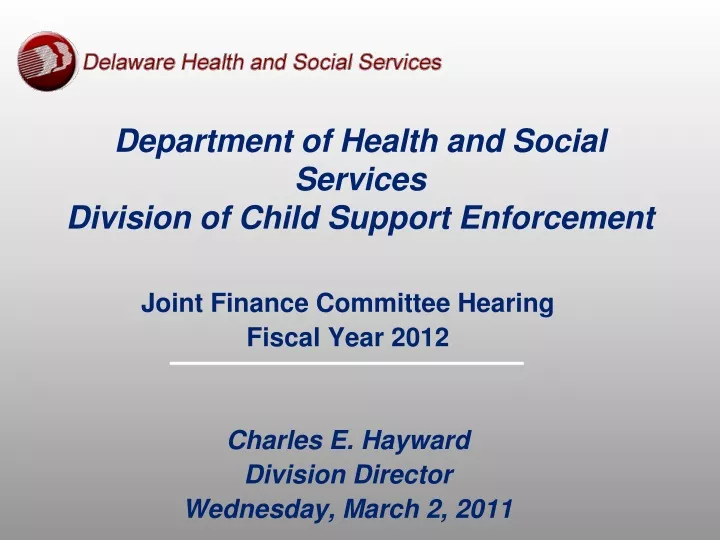 department of health and social services division of child support enforcement