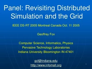 Panel: Revisiting Distributed Simulation and the Grid