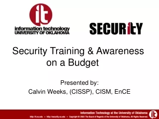 Security Training &amp; Awareness on a Budget