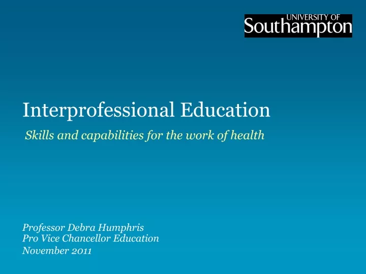 interprofessional education