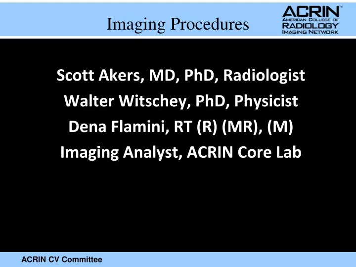imaging procedures