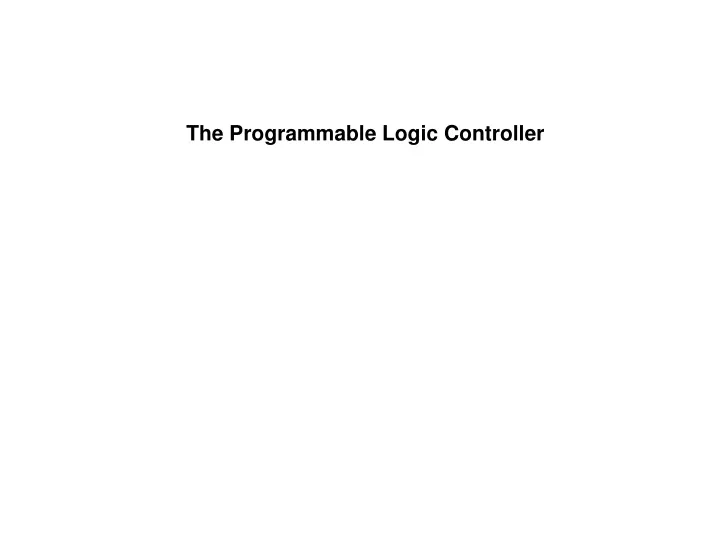 the programmable logic controller
