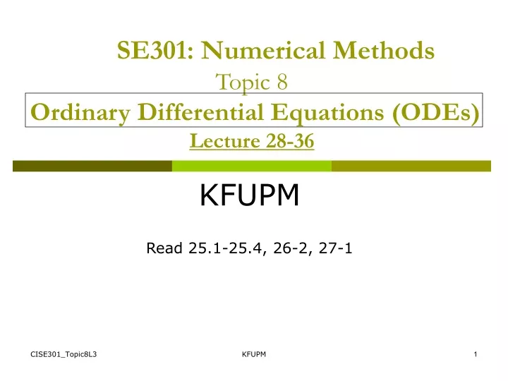 se301 numerical methods topic 8 ordinary