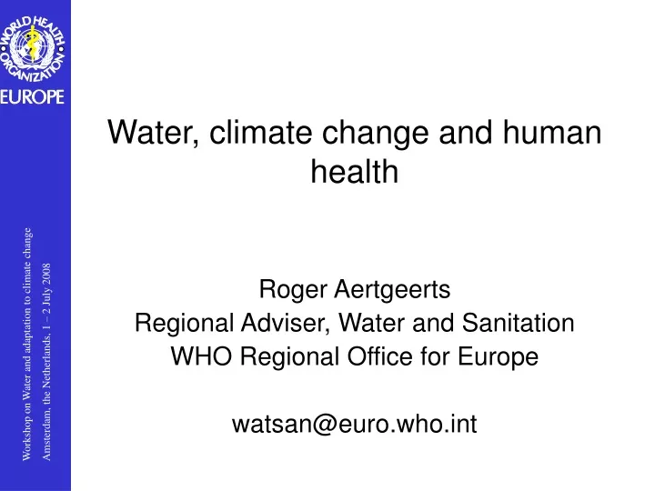 water climate change and human health
