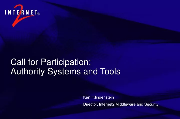 call for participation authority systems and tools