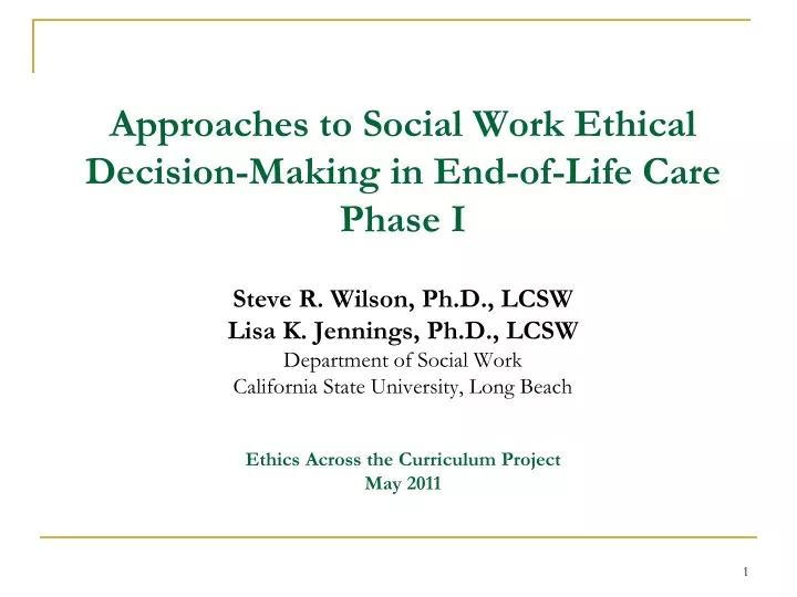 approaches to social work ethical decision making