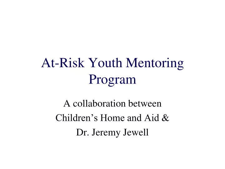at risk youth mentoring program