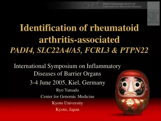 Identification of rheumatoid arthritis-associated  PADI4, SLC22A4/A5, FCRL3 &amp; PTPN22