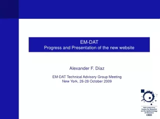 EM-DAT Progress and Presentation of the new website