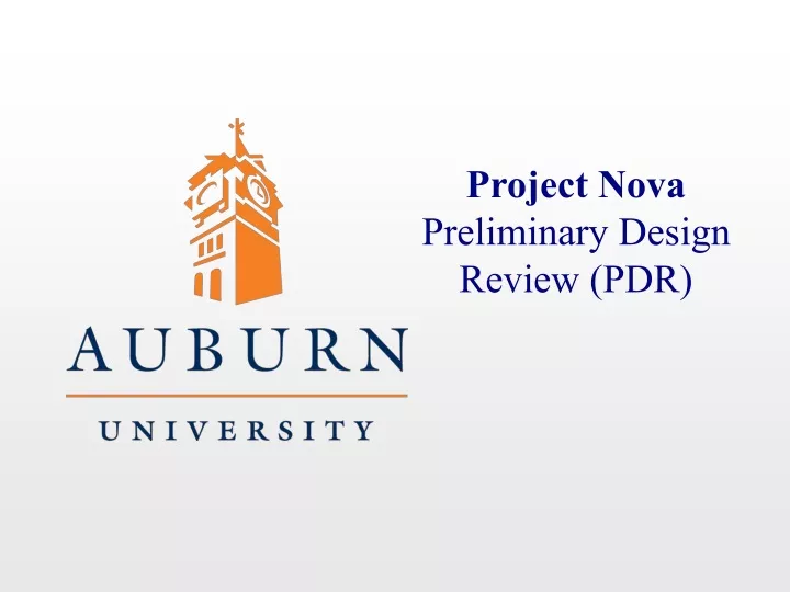 project nova preliminary design review pdr