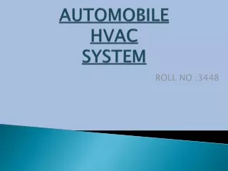 AUTOMOBILE HVAC SYSTEM
