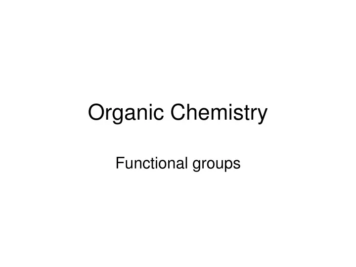 organic chemistry