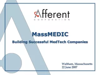 MassMEDIC Building Successful MedTech Companies
