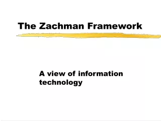 The Zachman Framework