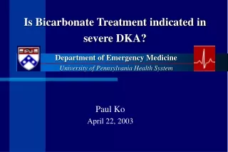 Is Bicarbonate Treatment indicated in severe DKA?