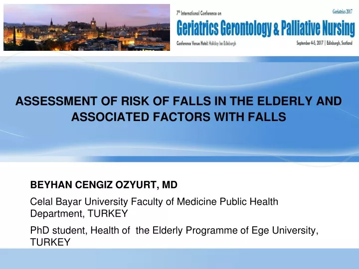 assessment of risk of falls in the elderly and associated factors with falls