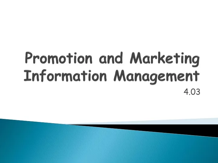 promotion and marketing information management