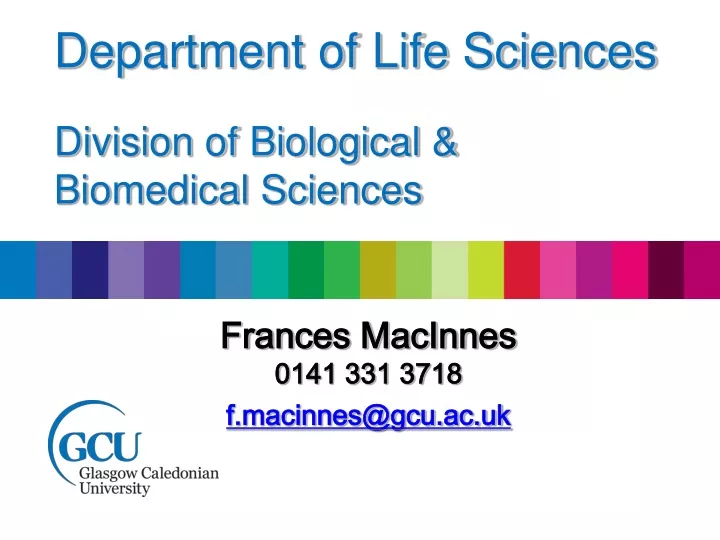 department of life sciences division