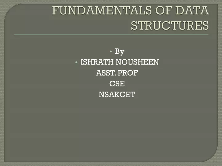 fundamentals of data structures
