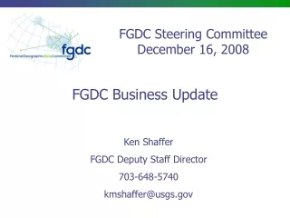 FGDC Steering Committee December 16, 2008