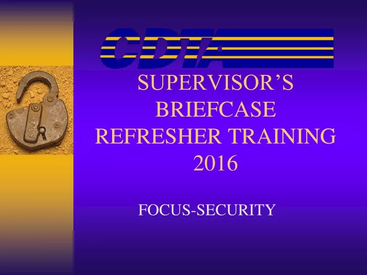 supervisor s briefcase refresher training 2016