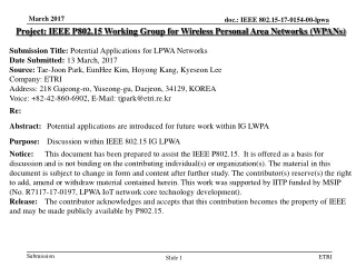 Project: IEEE P802.15 Working Group for Wireless Personal Area Networks (WPANs)