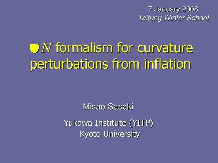 n formalism for curvature perturbations from inflation