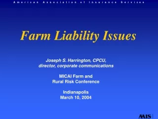 Farm Liability Issues