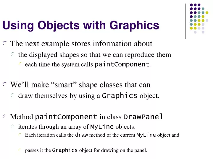 using objects with graphics