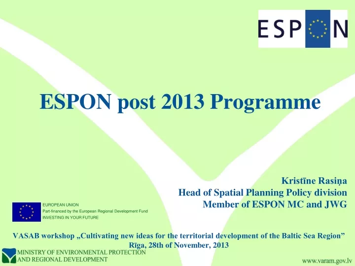 espon post 2013 programme