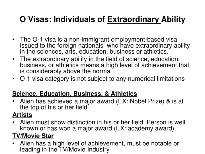 o visas individuals of extraordinary ability
