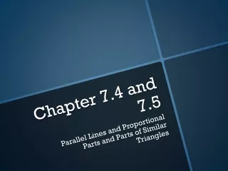 Chapter 7.4 and 7.5