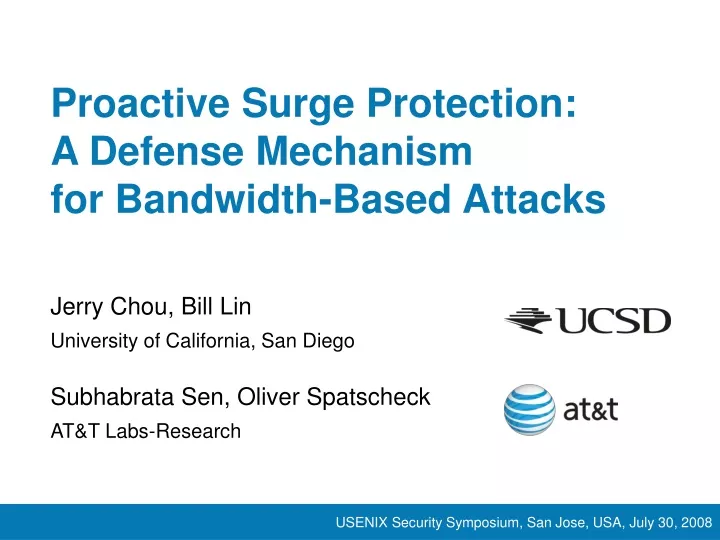 proactive surge protection a defense mechanism for bandwidth based attacks