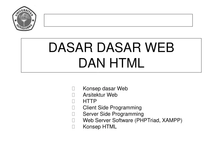 dasar dasar web dan html