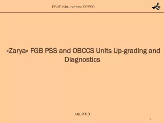 « Zarya »  FGB PSS and OBCCS Units Up-grading and Diagnostics