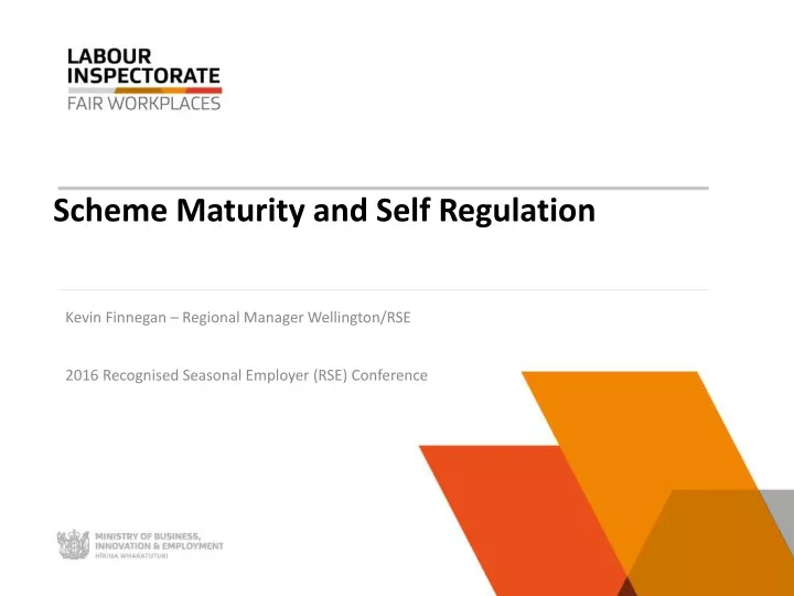 scheme maturity and self regulation