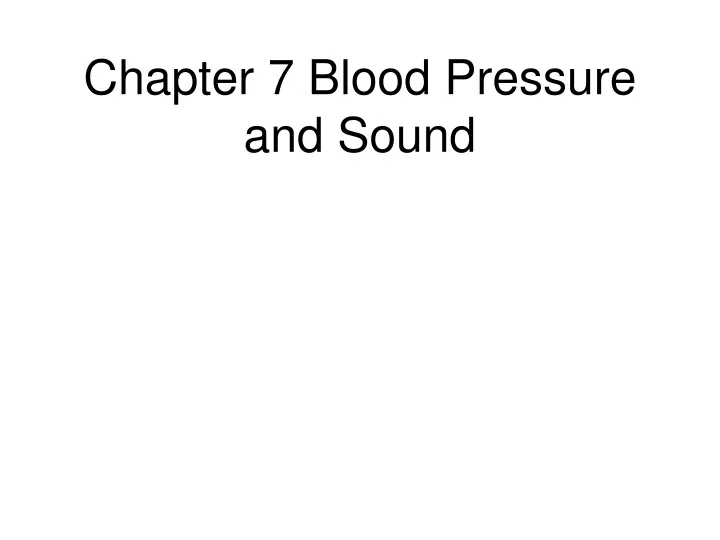 chapter 7 blood pressure and sound