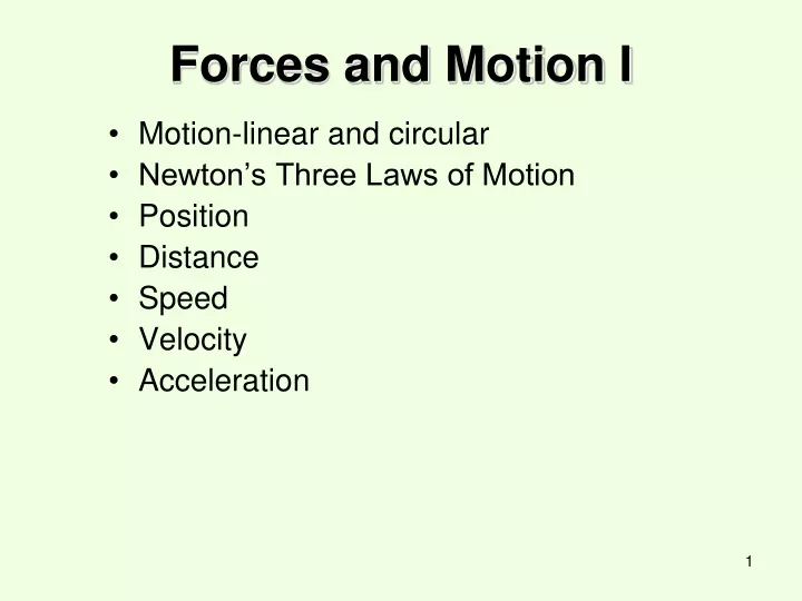 forces and motion i