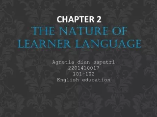 Chapter  2 The nature of learner language